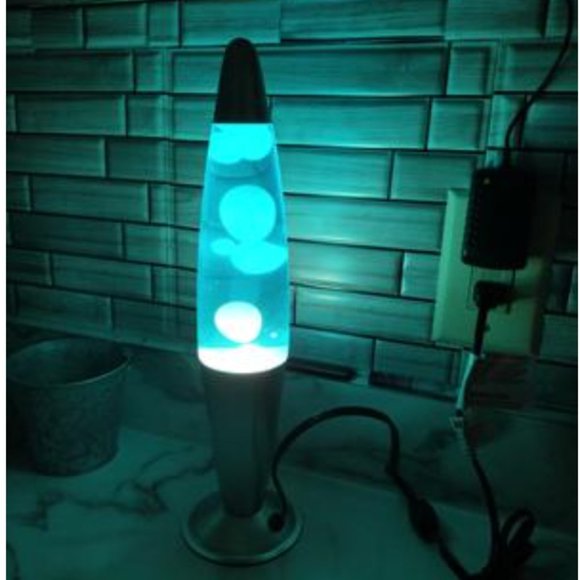 NEW in Box - Blue Lava Motion Volcano Lamp 16 Inch, White Wax in Blue Liquid - Picture 2 of 9